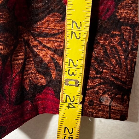 Vintage-Inspired XL Red  Brown Floral Button-Up Blazer Jacket BRIGGS NEW YORK - Picture 12 of 16